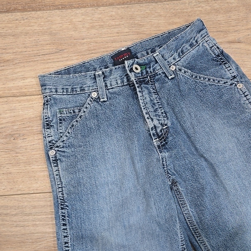 Y2K Tommy Hilfiger Straight Leg Boot Cut Carpenter Style Jeans - Picture 2 of 13